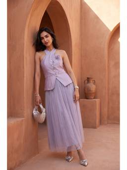 HOUSE OF SAL - Purple Lira Top with Skirt