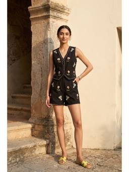 HOUSE OF SAL - Black Embroidered Co-Ord Set