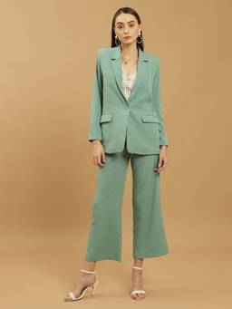 Beatnik - Formal Green Western Women Blazer with Pant