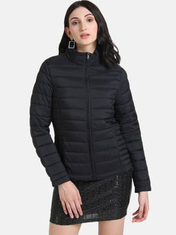 Kazo - Black Solid Classic Down Jacket