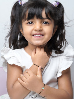 SWASHAA - Girls Dino Charm 18K Gold Plated Nazariya Bracelets