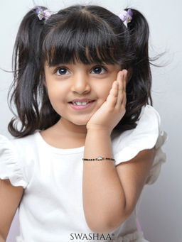 SWASHAA - Girls Tiny Wheels Car Charm 18K Gold Plated Nazariya Bracelets