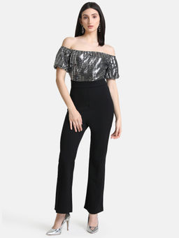 Kazo - Black Sequin Off Shoulder Jumpsuit
