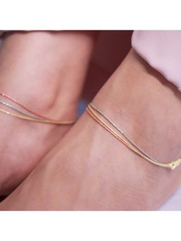 Zavya - Triple Layered Chain 925 Sterling Silver Anklet - Pair