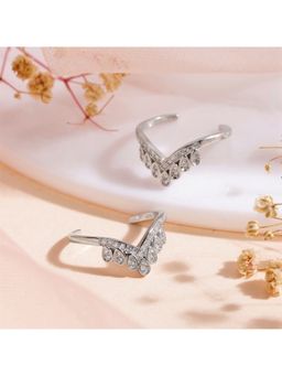 Zavya - Crown Silver Adjustable 925 Silver Toe Ring