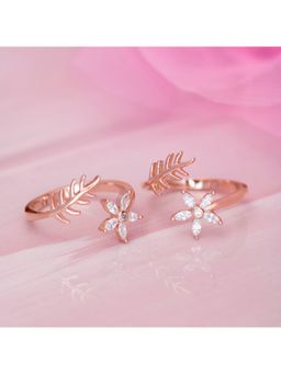 Zavya - Touch of nature Rose Gold 925 Silver Toe Ring