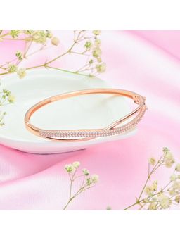 Zavya - Radiant Rose Gold 925 Sterling Silver Bracelet with Cubic Zirconia