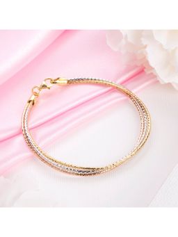 Zavya - Eternal Harmony Triple-Tone Layered Chain 925 Sterling Silver Bracelet