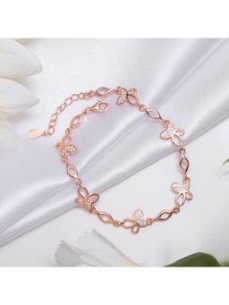 Zavya - Butterfly Whimsy Rose Gold Plated 925 Sterling Silver Butterfly Bracelet