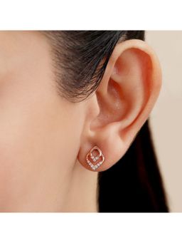 Zavya - Graceful Shapes Rose Gold Plated 925 Sterling Silver Earrings