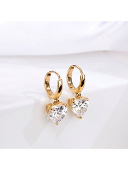 Zavya - Heartfelt Radiance Gold Plated 925 Sterling Silver Drop Earrings