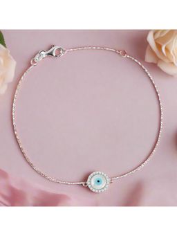 Zavya - Turkish Evil Eye Cz Rhodium Plated 925 Sterling Silver Bracelet