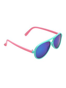 Spiky - Blue Frame Blue Lens Aviator UV Protection Sunglass 1232_LBLUE_ICE MER