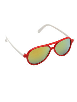 Spiky - Red Frame Yellow Lens Aviator UV Protection Sunglass 1232_RED_FIRE MER