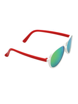 Spiky - White Frame Yellow Lens Aviator UV Protection Sunglass 1232_WHT_FIRE MER