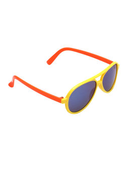 Spiky - Yellow Frame Blue Lens Aviator UV Protection Sunglass 1232_YLW_ICE MER