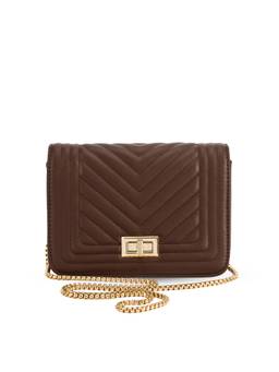 Lino Perros - Women's Quilted Coffee Sling Bag with Detachable Strap
