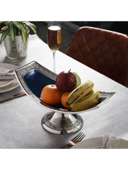 De Maison Decor - Versace Design Platter in Blue Enamle & Gold Finish