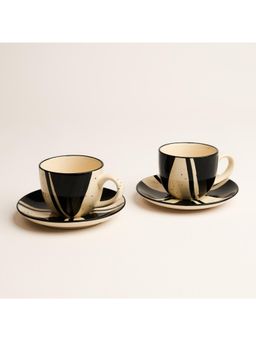 BlackCarrot - Splash Tea Cups and Saucers Pack of 2