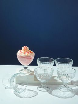 Luminarc - Transparent Quadro Sundae 300ml Ice cream Bowls Pack of 6