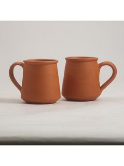 Vanchai - Handmade Terracotta Unglazed Mug for Coffee, Juice (225 ML) - Pack of 2