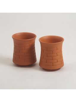 Vanchai - Handmade Terracotta Glass for Drinking Water, Lassi - 225 Ml, Pack of 2