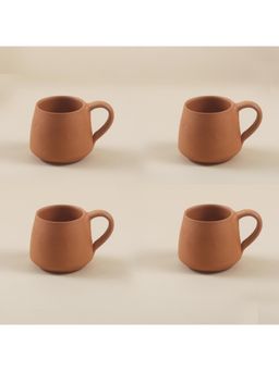 Vanchai - Terracotta Earthen UnGlazed Tea/Coffee Cups 100 ML - Pack of 4