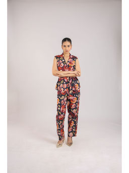 Amrood - Black Floral Tie-On Co-Ord (Set of 2)