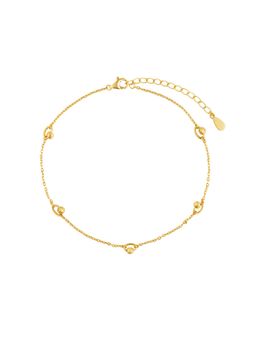 Nistra - 925 Sterling Gold Nova Bead Minimal Anklet