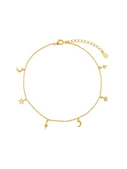 Nistra - 925 Sterling Silver Celestial Charm Anklet