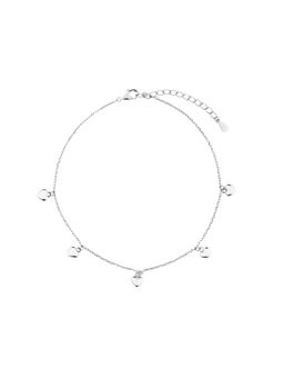 Nistra - 925 Sterling Silver Heart Drops Anklet
