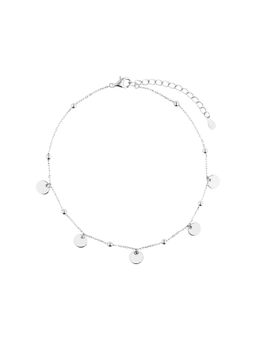 Nistra - 925 Sterling Silver Dainty Disc Anklet