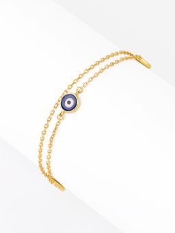 Nistra - 925 Sterling Silver Trio Evil Eyes Bracelet