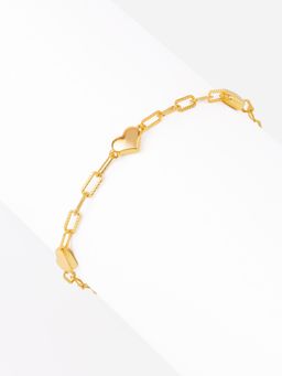Nistra - 925 Sterling Silver Linked Hearts Bracelet