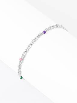 Nistra - 925 Sterling Silver Colour Pop Layered Bracelet