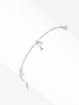 Nistra - 925 Sterling Silver Dainty Dolphin Charm Bracelet