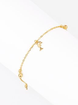 Nistra - 925 Sterling Silver Dainty Dolphin Charm Bracelet