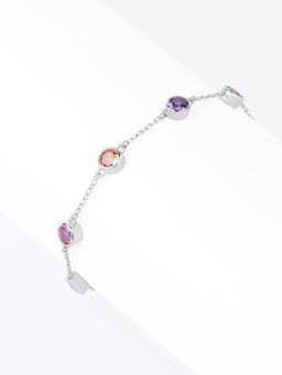 Nistra - 925 Sterling Silver Spectrum Gemstone Bracelet