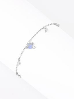 Nistra - 925 Sterling Silver Galaxy Charms Dainty Bracelet