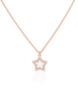 Nistra - 925 Sterling Silver Moonlit Star Necklace