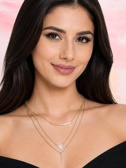Fabula - Gold Multi Layered Multi-Strand Charm Fashion Necklace