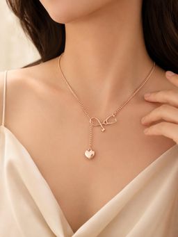 Fabula - Gold Tone Love Doctor Lariat Fashion Necklace