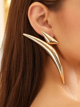 OOMPH - Gold Exaggerated Big Triangle Drop Earrings