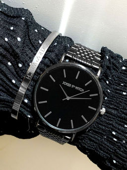 Joker and Witch - Black Stainless Steel Watch - JWBS241