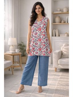 Gahan - Floral Printed Viscose Rayon Sleeveless Co-Ord Set