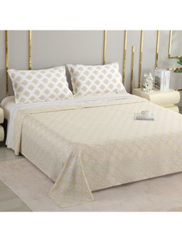 Story@Home - Cotton 400 Tc Super Soft King Size Bedsheet with Pillow Covers