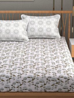 Florida - Premium Cotton Fitted Bedsheet For King Bed