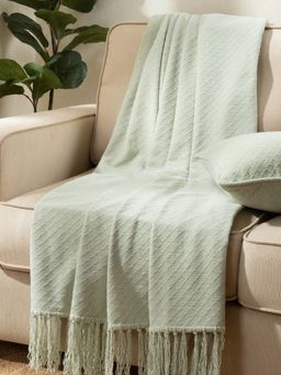 Maspar - 100% Cotton56 Gsm Throw Blanket For Sofa Bed Living Room Bedroom