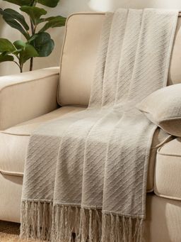 Maspar - 100% Cotton56 Gsm Throw Blanket For Sofa Bed Living Room Bedroom