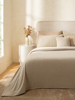 Maspar - Double Bed Pure Cotton Solid 256 Gsm Bed Cover